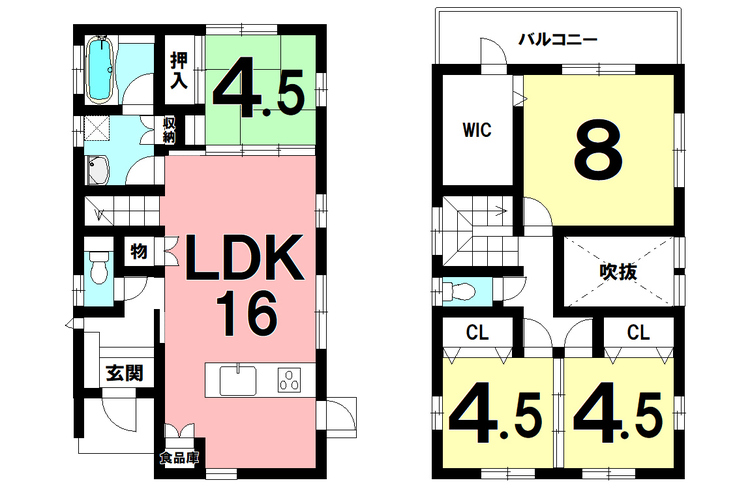 間取り 4LDK+ウォークインクローゼット、オール電化【建物面積96.05m2(29.05坪)】