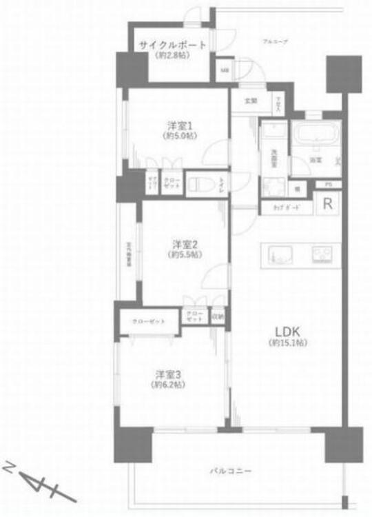 間取り 間取図　３ＬＤＫ