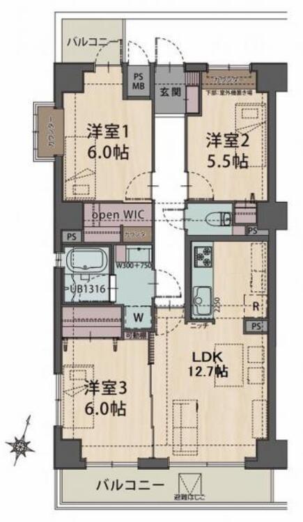 間取り 間取図　３ＬＤＫ
