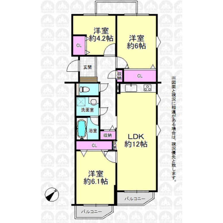 間取り 空室ですのでお気軽にご内覧出来ます！