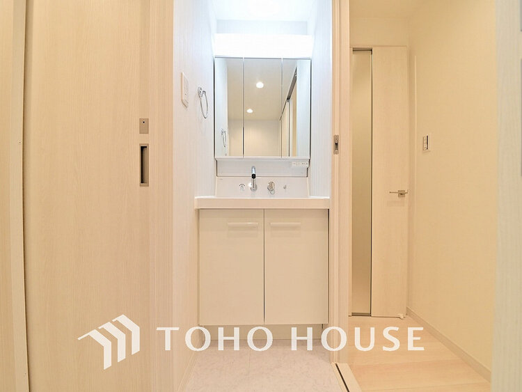 洗面 清潔感のある脱衣場