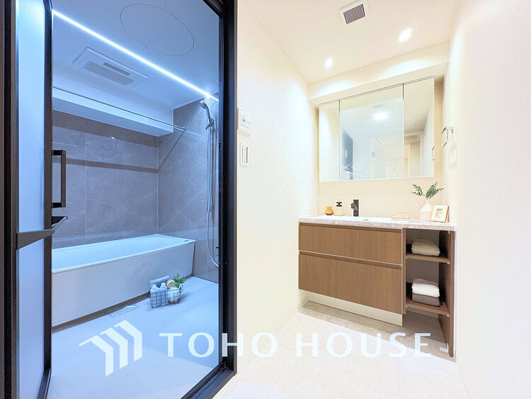 洗面 清潔感のある脱衣場