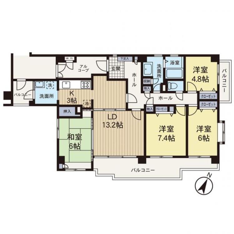 間取り 【間取り図】専有面積100平米超え！陽当り、眺望良好です！