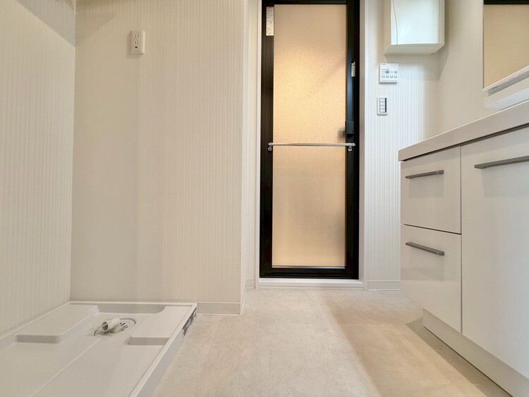 洗面 十分な広さの脱衣所。