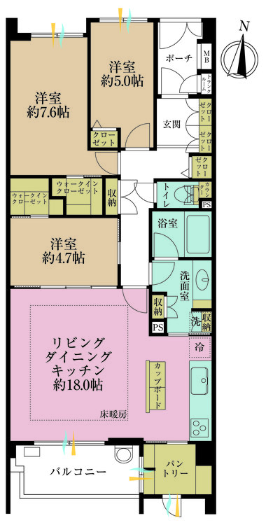 その他 3LDK、専有面積87.33m2、バルコニー面積6.28m2
