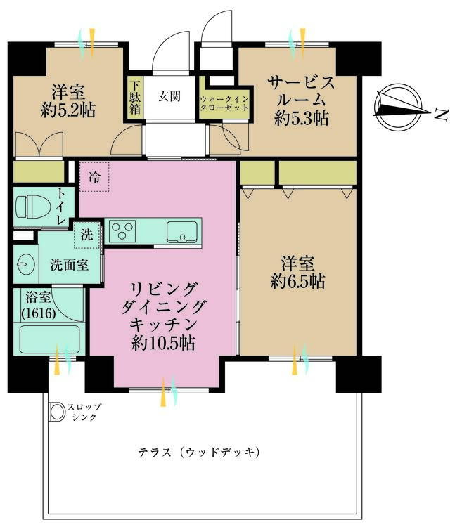 その他 2LDK+S（納戸）、、専有面積65.57m2