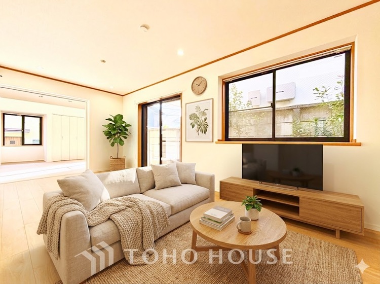 内装 ※家具はCGです。自然光のありがたさ。柔らかい光に包まれて、ゆったりと読書などはいかがでしょうか？街のざわめき、夜の静寂。至福の時