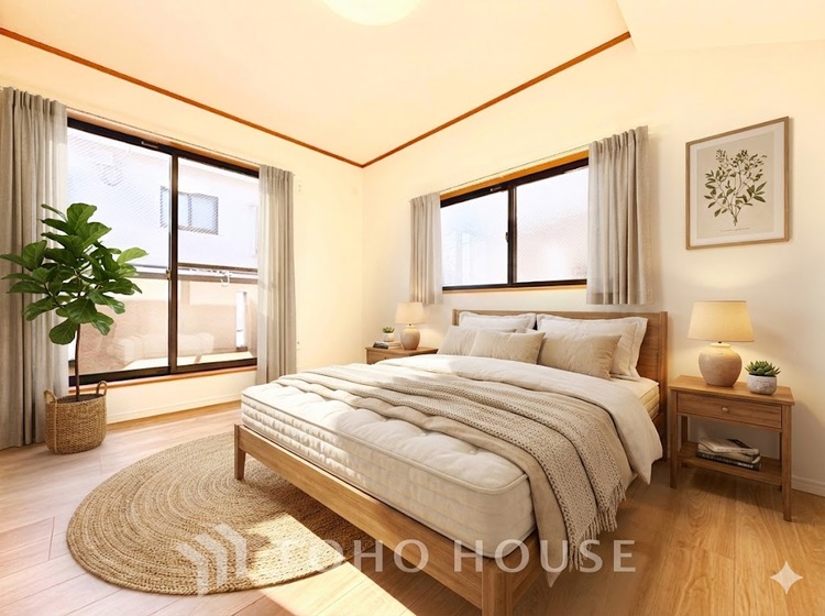 内装 ※家具はCGです。光に包まれるように設計された空間。太陽の光が爽やかな目覚めを誘う。きっと今日も素敵な1日に。