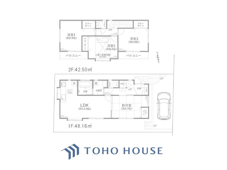 間取り 採光と風　家事導線も比較的良好で、風通しの良さで過ごしやすい麗(うら)らかな気分にさせてくれるリビング。