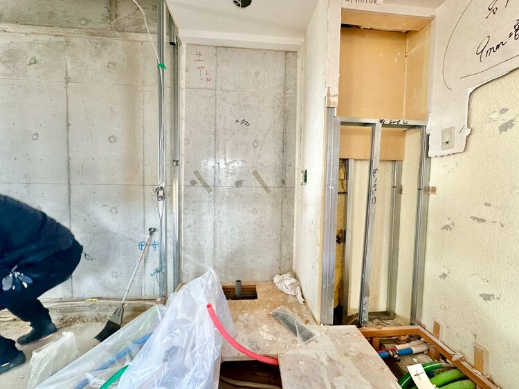 洗面 十分な広さの脱衣所。