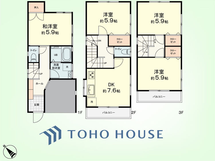 間取り 4DK　土地面積54.88平米、建物面積87.88平米
