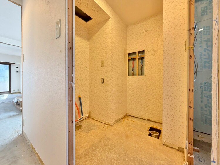 洗面 十分な広さの脱衣所。