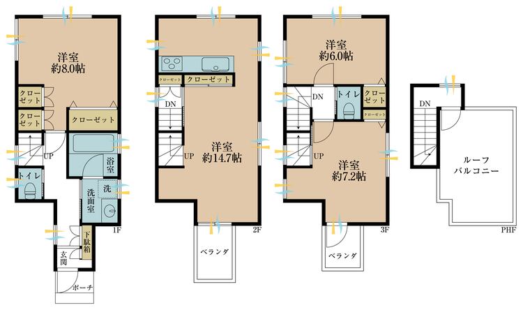 間取り ３ＬＤＫ、土地面積６３．６５平米、建物面積８６．２５平米