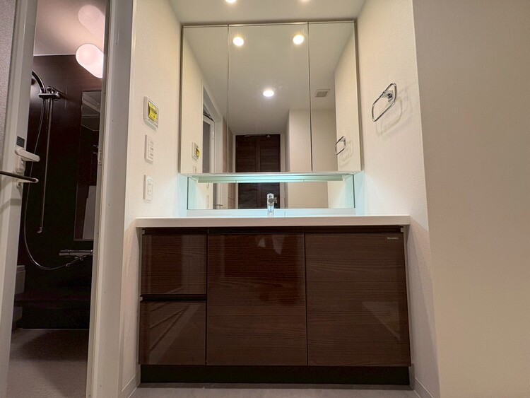 洗面 何かと物が増える場所だからこそ、スッキリと見映えの良い空間に。