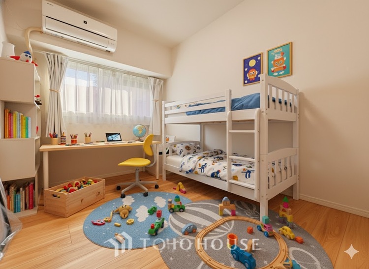 内装 ＊配置してある家具や小物はCGによるイメージ画像です。勉強も遊びも安心して過ごせるおすすめの子供部屋です。