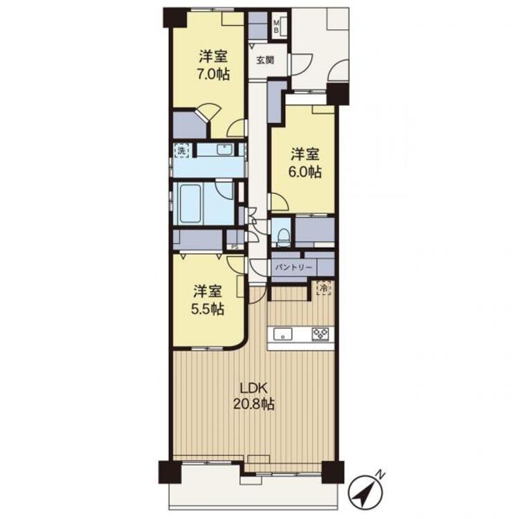 間取り 【間取り図】LDK約20帖の広々とした間取りです！室内フルリノベーション済みです！