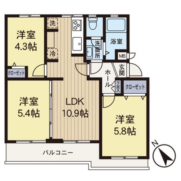 間取り 【間取図】時間のゆとりと空間、爽やかな陽光がもたらす光と風を贅沢なまでに感じる暮らしがここに始まります。