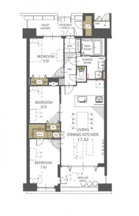 間取り 動線の良い間取りは住む人の使いやすさを一番に考えた設計です！計算されたゆとりとひかりが空間を演出！！永く住むを念頭に日々変化していくライフスタイルにも対応できるように思いやりのつまった間取りです！