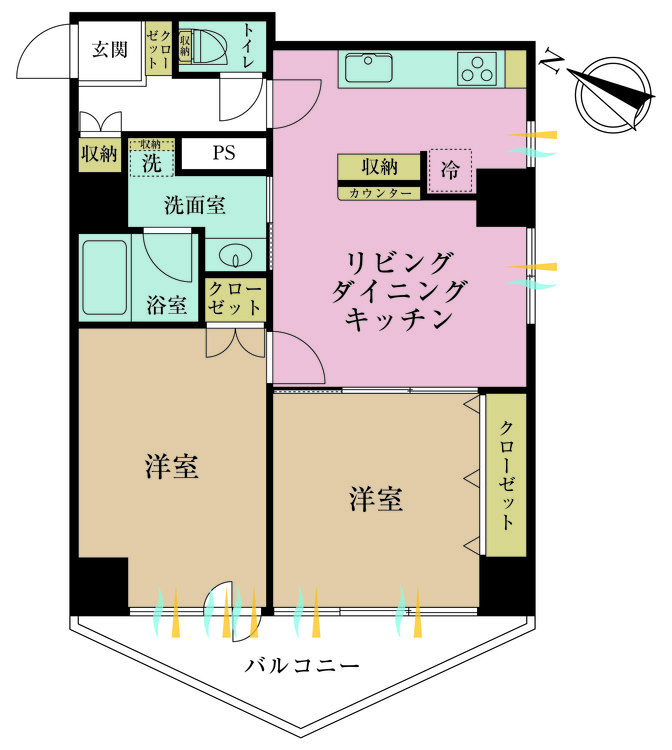 その他 2LDK、専有面積58.14m2