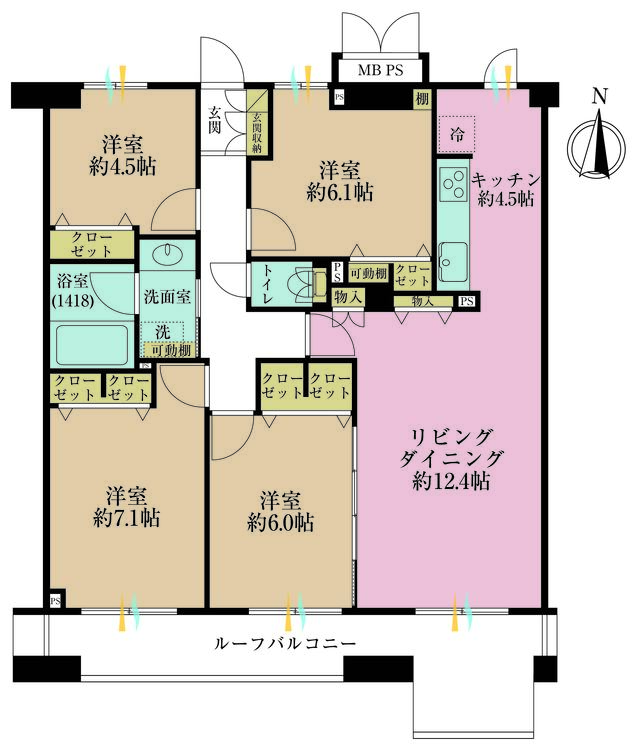 その他 4LDK、専有面積85.5m2