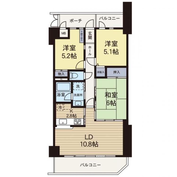 間取り 【間取り図】南西向きで陽当たり良好です！リフォーム物件です！