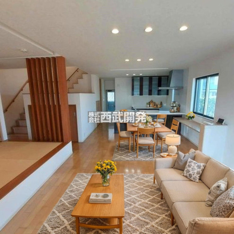 居間 【配置してある家具や小物はCGによるイメージです。】LDK２６．１２帖