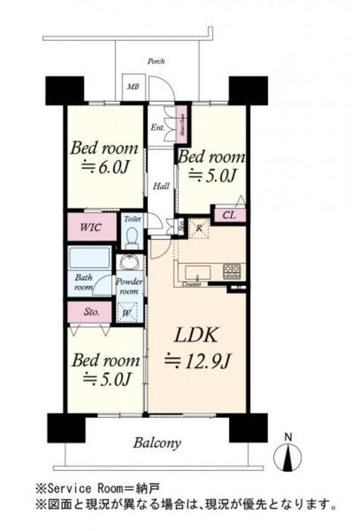 間取り 間取図　３ＬＤＫ