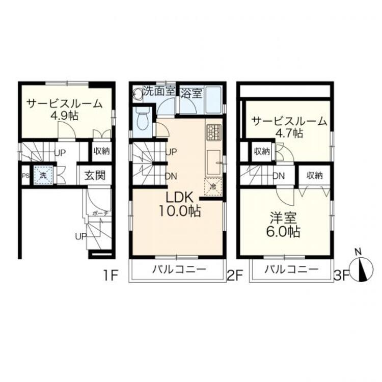 間取り 間取り（１ＬＤＫ＋２Ｓ）