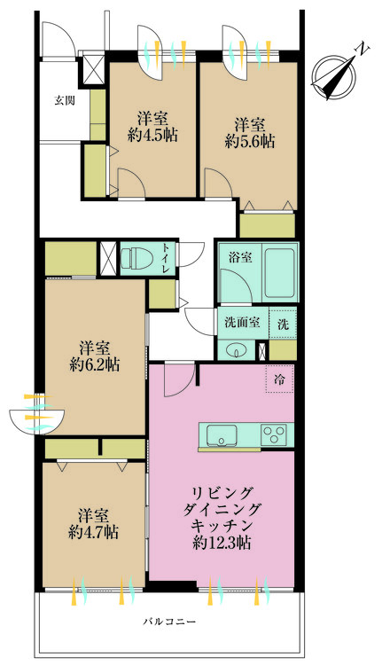 その他 4LDK、専有面積81.92m2、バルコニー面積10.24m2