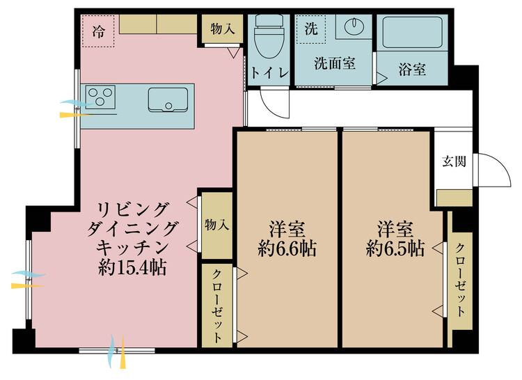 その他 2LDK、専有面積54.06m2