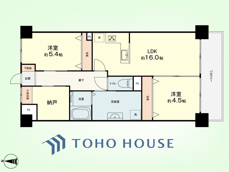 間取り 2SLDK　専有面積59.4平米