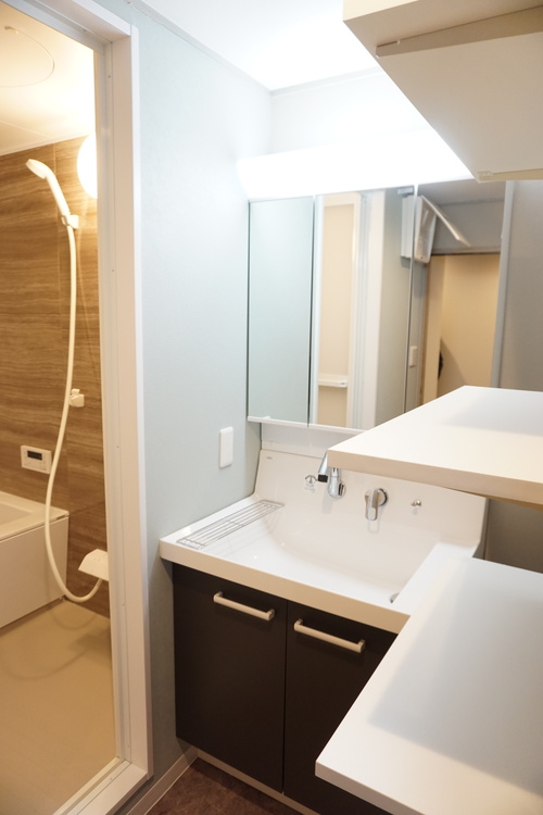 洗面 便利な可動棚で収納力アップ