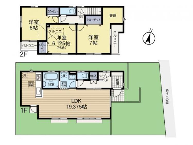 間取り 陽当たりに配慮した、全室南向きの間取り
