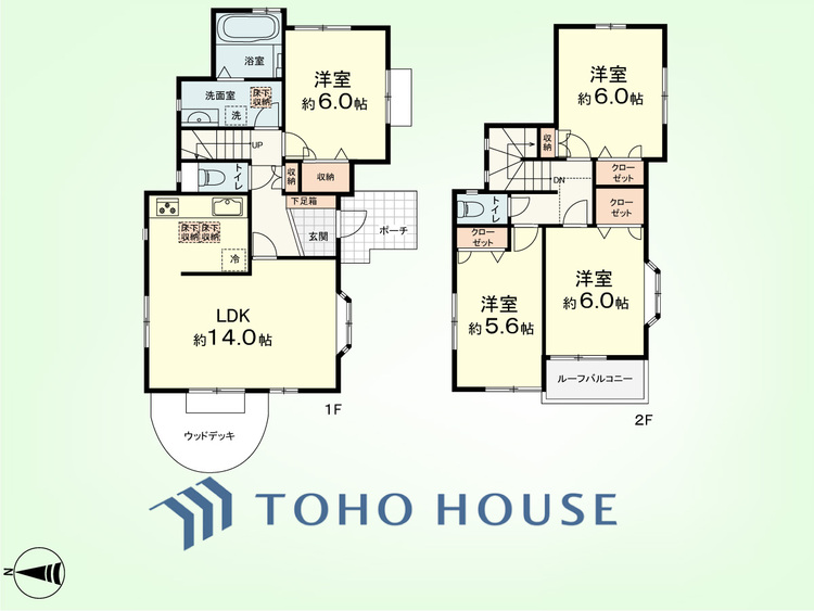 間取り 4LDK　土地面積137.26平米、建物面積91.08平米