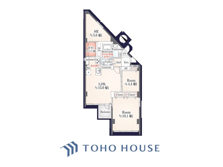 間取り 暮らし続けることで、住まいの意味を問いかける。団欒を育むスペースは通風・日当たり良好で、窓を開けるとすこやかな風が吹き抜けます。