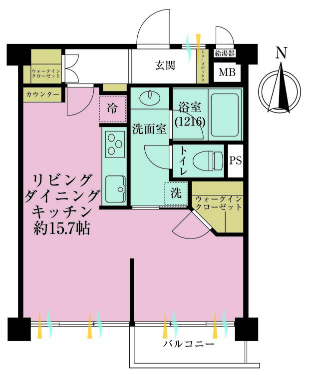 その他 1LDK、専有面積41.2m2、バルコニー面積3.4m2