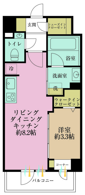 その他 1LDK、専有面積30.53m2、バルコニー面積3.5m2