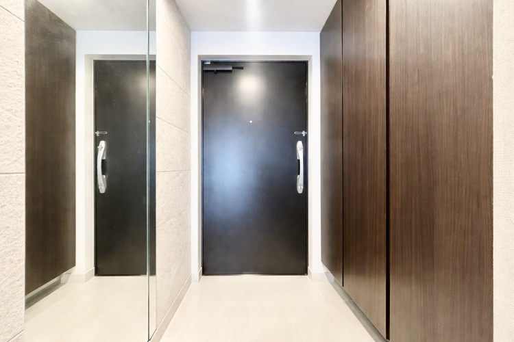 その他 清潔感のある落ち着いた雰囲気の玄関です。プッシュプルハンドルタイプで荷物を持っていても開閉が楽々です。