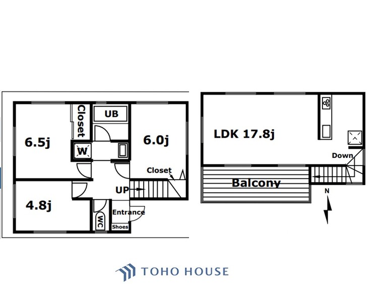 間取り テーマの統一されたこの住まいはすべてがお気に入りの空間となるでしょう。。