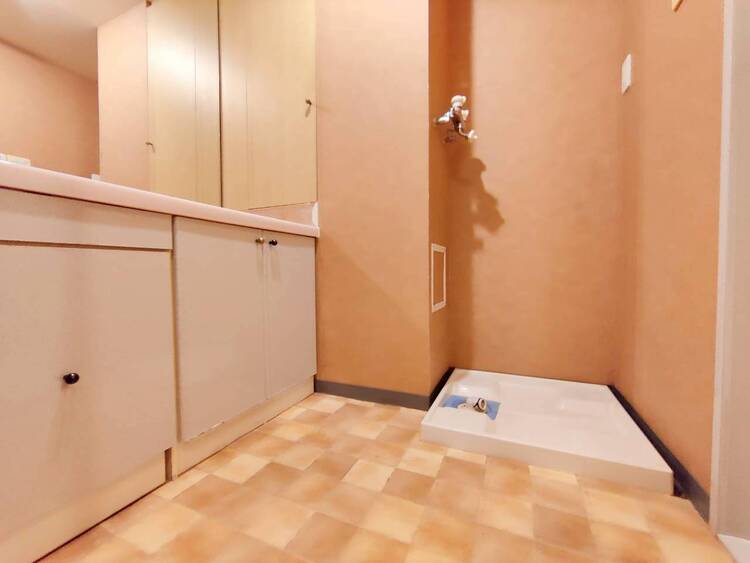 洗面 十分な広さの脱衣所。