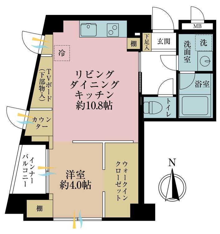 その他 1LDK、専有面積41.12m2、バルコニー面積2.16m2