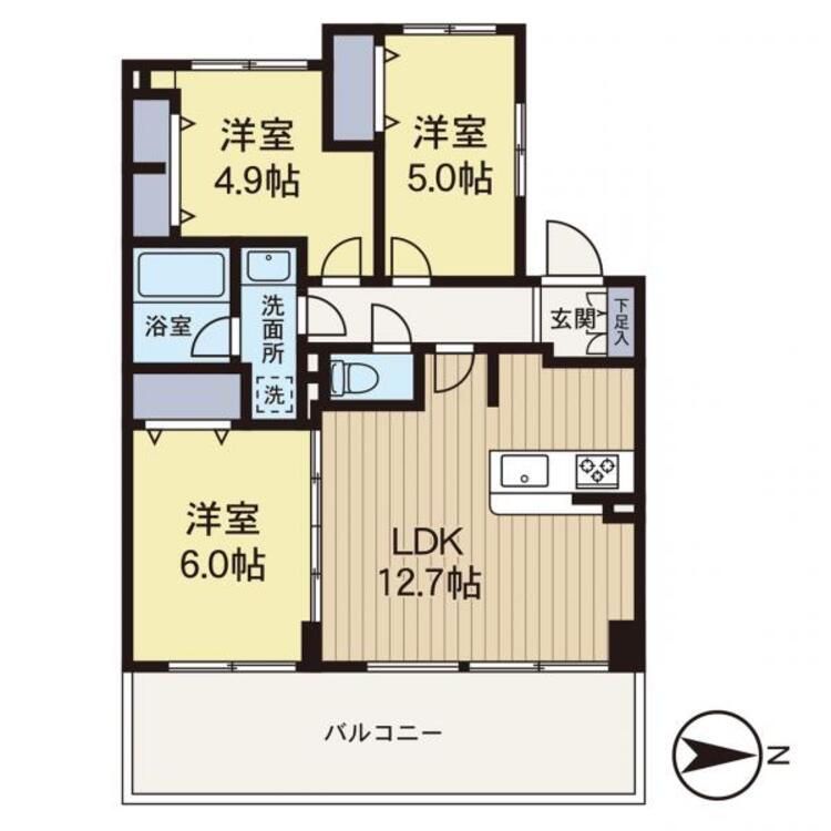 間取り 【間取り図】ダウンライトが新設された明るいリビングです！ペット飼育可のマンションです！