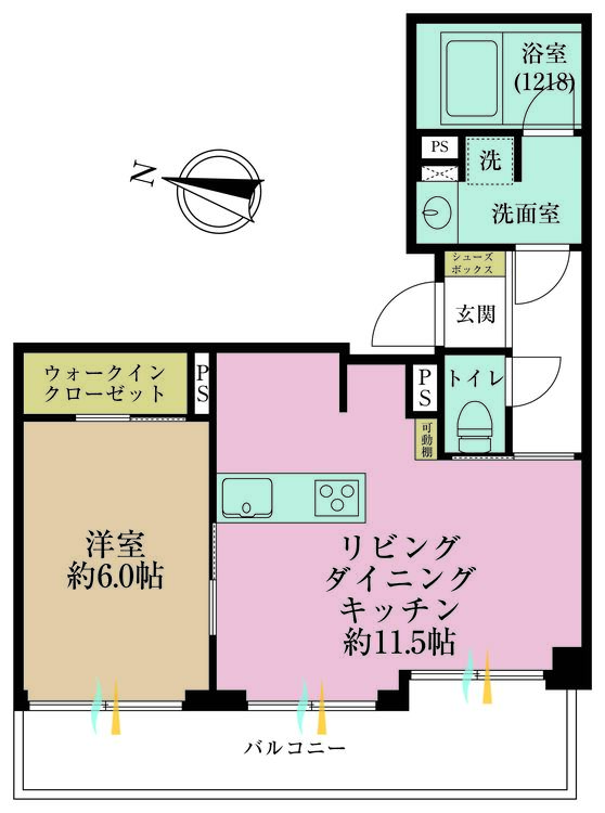 その他 1LDK、専有面積43.85m2、バルコニー面積8.02m2