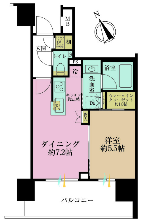 その他 1LDK、専有面積36.89m2、バルコニー面積11.13m2