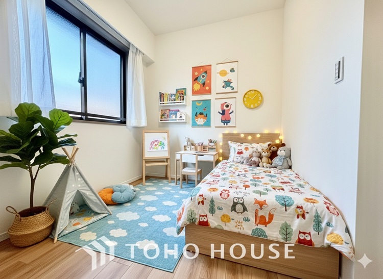 内装 ＊配置してある家具や小物はCGによるイメージ画像です。寝室は一日の疲れを癒す大切な空間。快適で落ち着けるおすすめの間取りです。