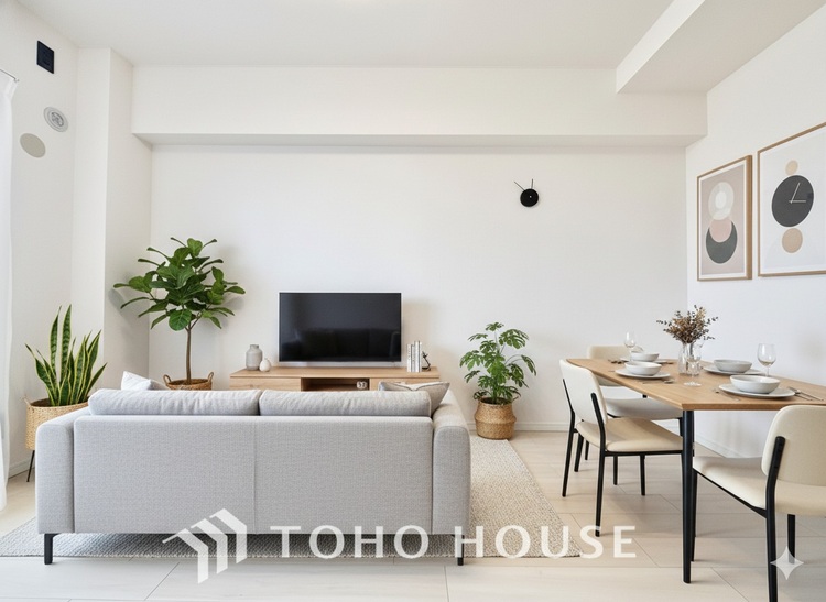 内装 ＊配置してある家具や小物はCGによるイメージ画像です。ここにはみんなが集い、食事と楽しい会話が始まる。