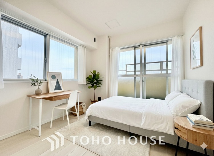 内装 ＊配置してある家具や小物はCGによるイメージ画像です。寝室は一日の疲れを癒す大切な空間。快適で落ち着けるおすすめの間取りです。