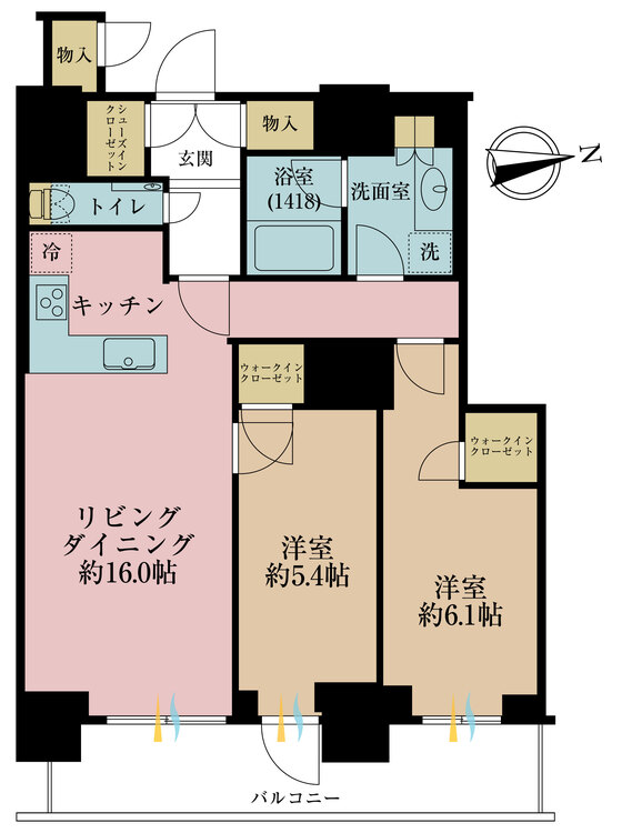 その他 2LDK、専有面積70.15m2、バルコニー面積11.1m2