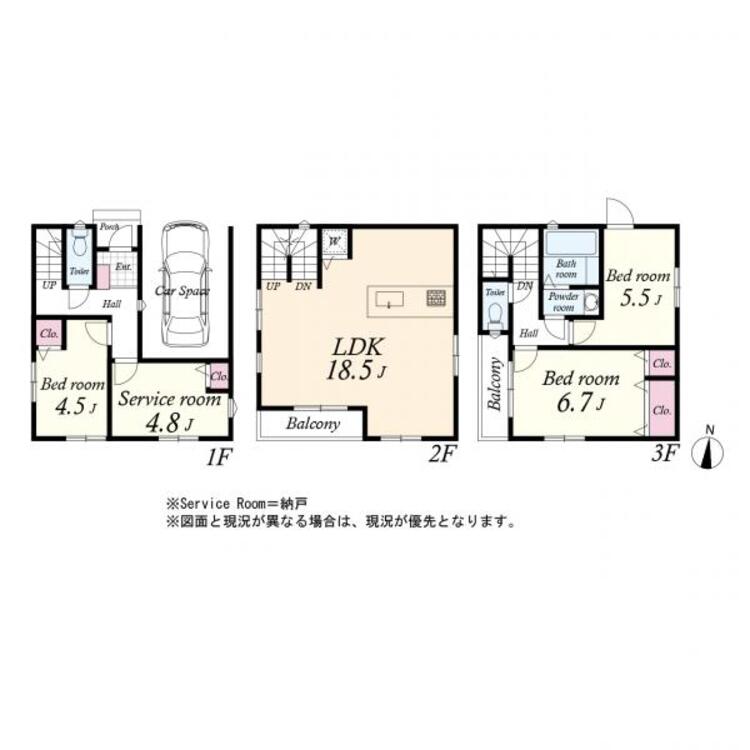 間取り ３ＳＬＤＫ＋カーポート