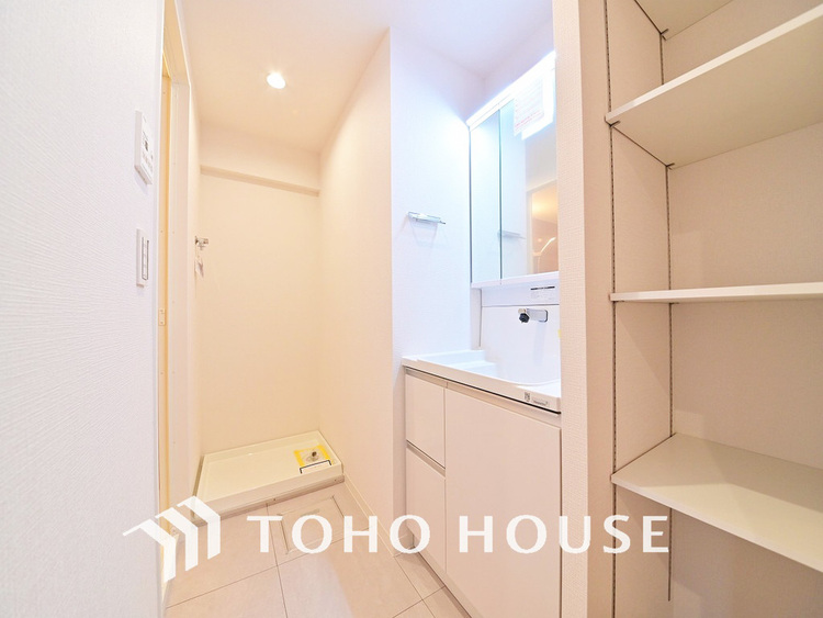 洗面 清潔感のある洗面室